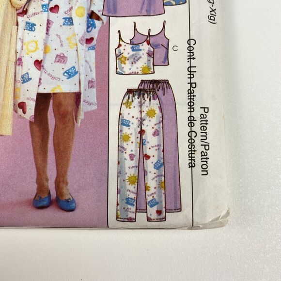 VTG Y2K McCalls 3446 SEWING Pattern Misses Loose Fitting Sleepwear Pajamas Robe - Picture 7 of 10